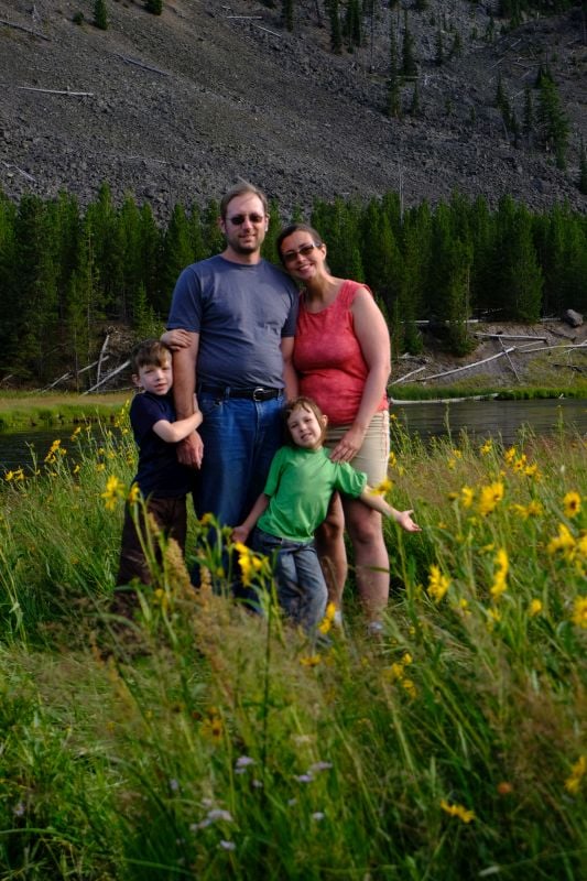 Family photo in Yellowstone